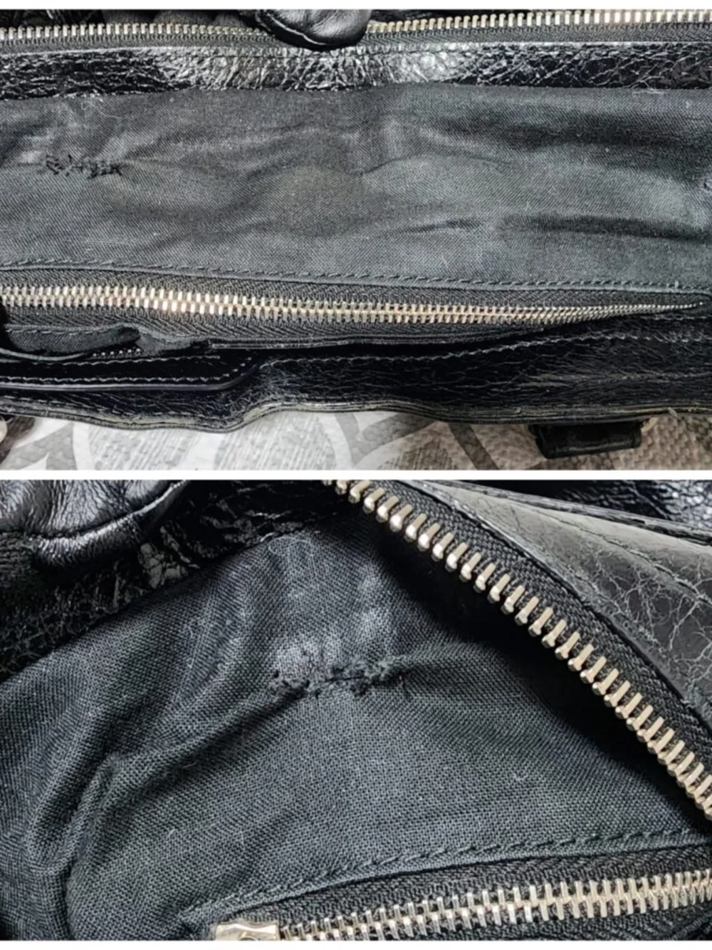 Authentic Balenciaga Motocross Classic Velo Satchel Bag Black